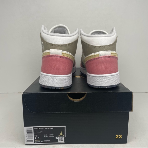 Nike Air Jordan 1 Retro Mid SE GS “Pastel/Grind” NEW 2022 - Picture 4 of 4